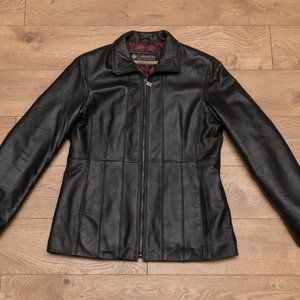 Genuine Leather Lined Colombia Biker Jacket, Black, Medium